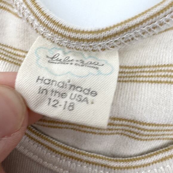 Lulu + Roo Neutral Striped Knot Top - Picture 5 of 6